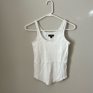 J. Crew White Fitted Sleeveless Tank Top